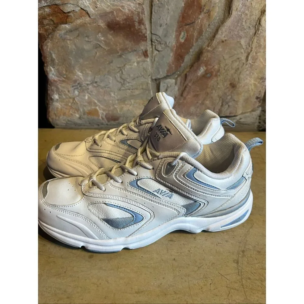 Avia 330 Women's Walking Shoes Size 11 White Blue Cantilever Athletic Sneakers